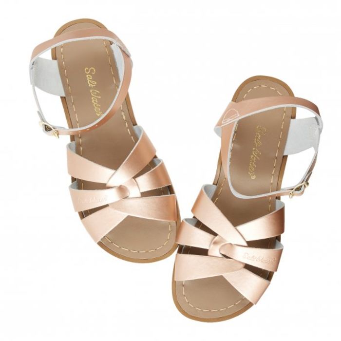 rose gold saltwater sandals