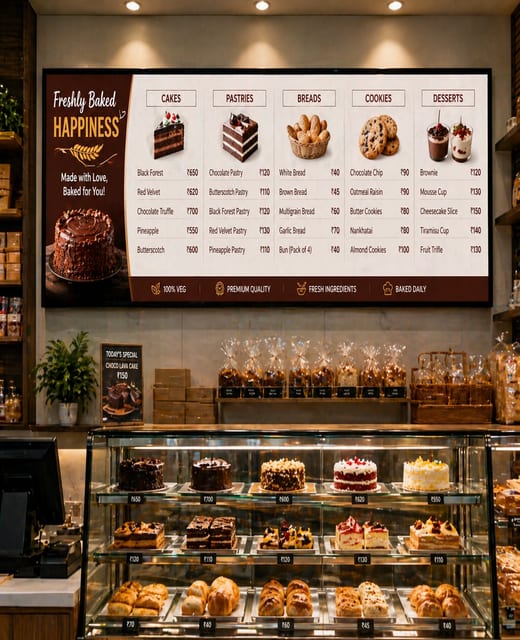 LED Display Screen Manufacturer for Bakery Stores in India