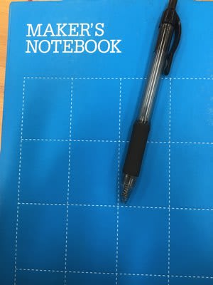 maker notebook and pen