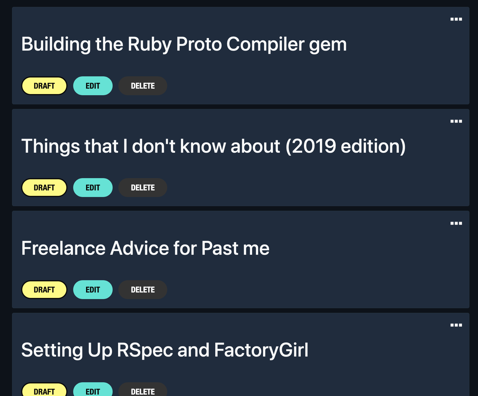 Sydicated Posts dashboard