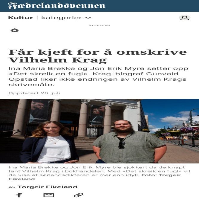 fvn.no || Får kjeft for å omskrive Vilhelm Krag