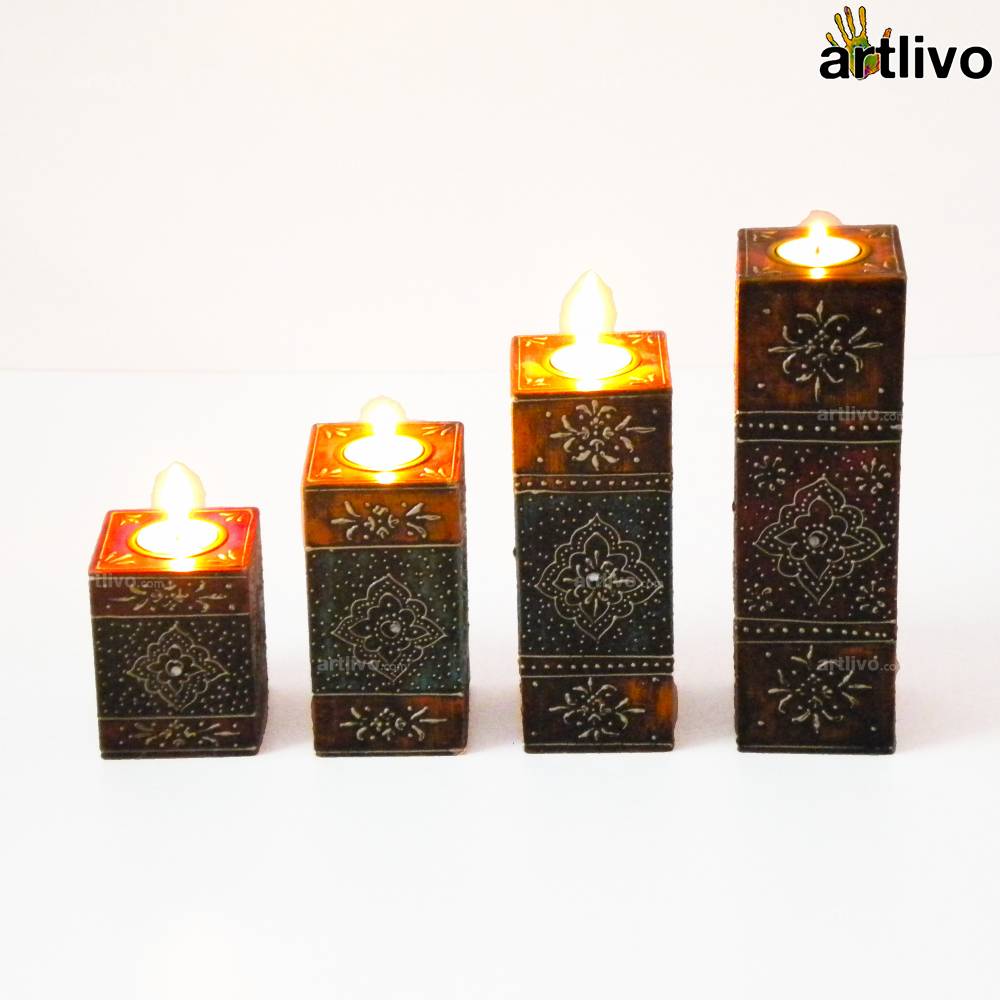 EMBOSSED Steps Candles Set CH021 Best Home Decor