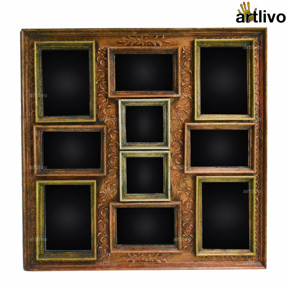 Pf030 Embossed Copper 10 Photos Collage Frame 2ft 2ft Artlivo Com
