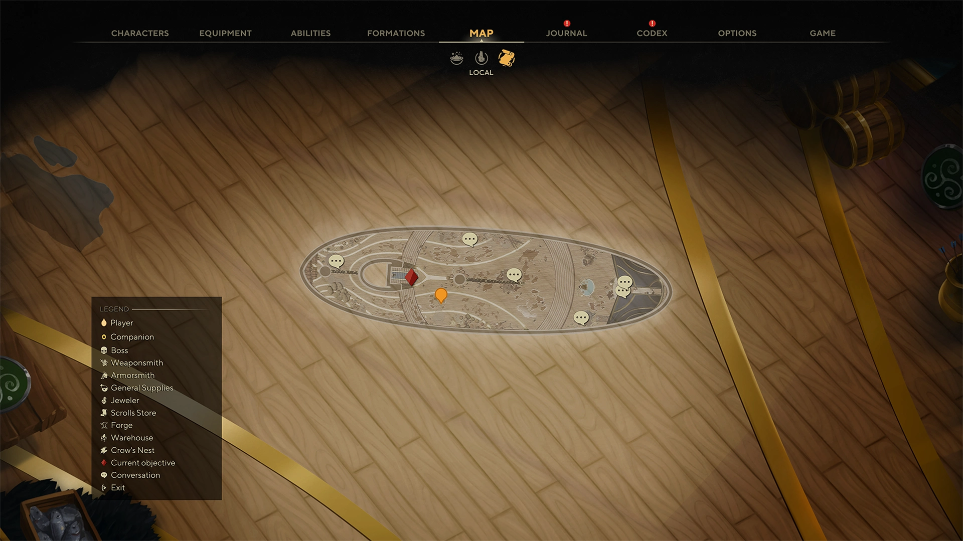 Menú ingame de The Waylanders