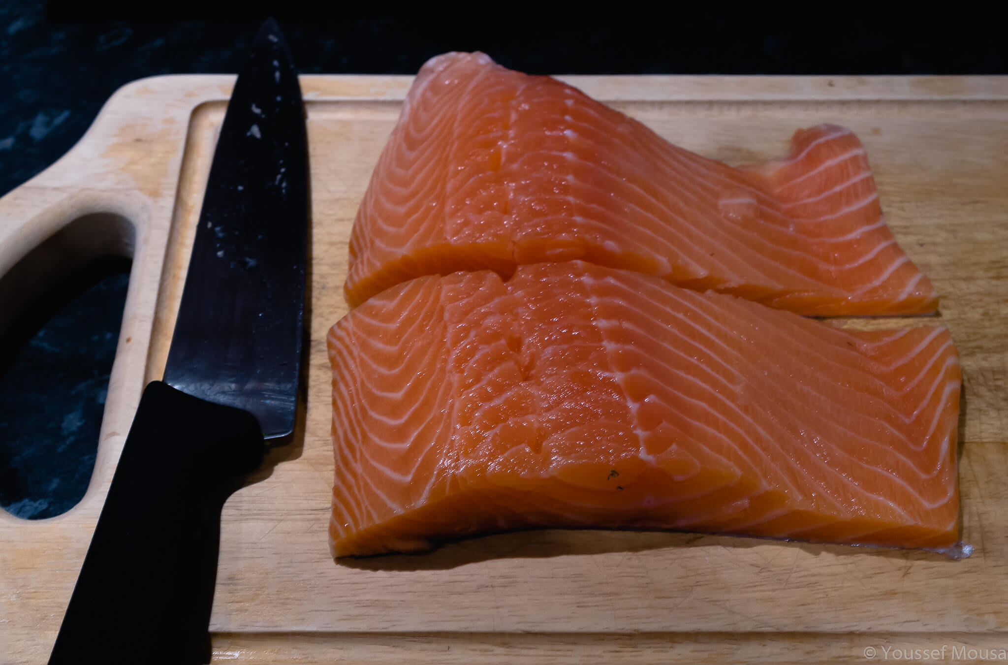 Salmon cut and ready