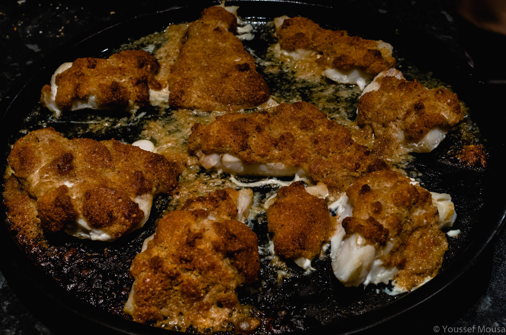 The crumb and cod mixture after roasting - it looked delightful. The crumb and cod mixture after roasting - it looked delightful.