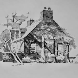 drawing of a brick house