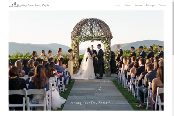 Wedding Pastor Jeremy Ziegler — website preview