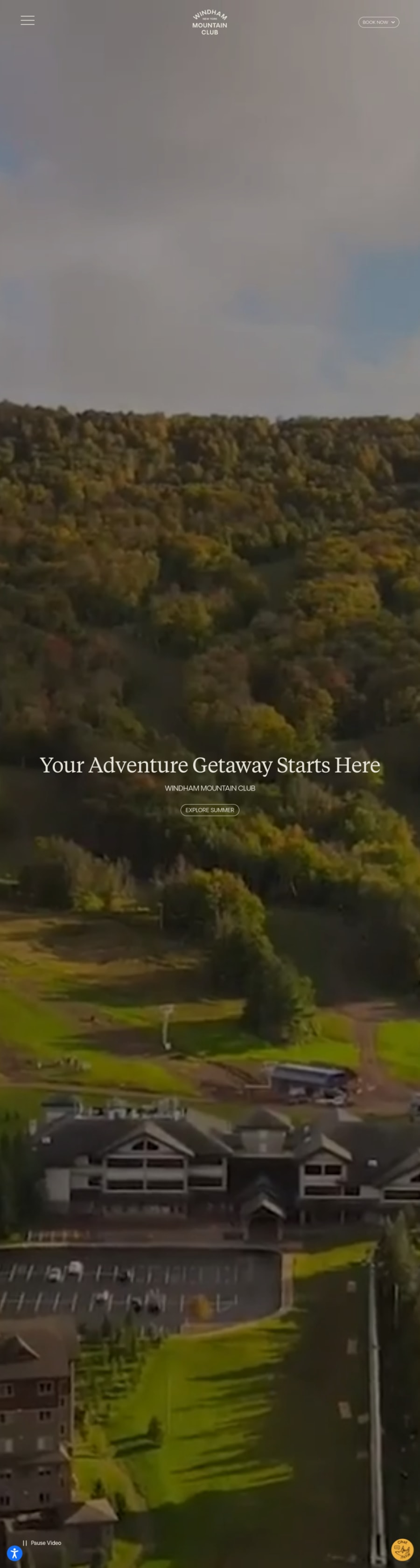 Full homepage screenshot of the Windham Mountain website