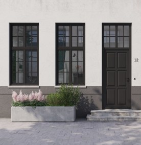 Schwarze Fenster mit Oberlichtfenster von Josko