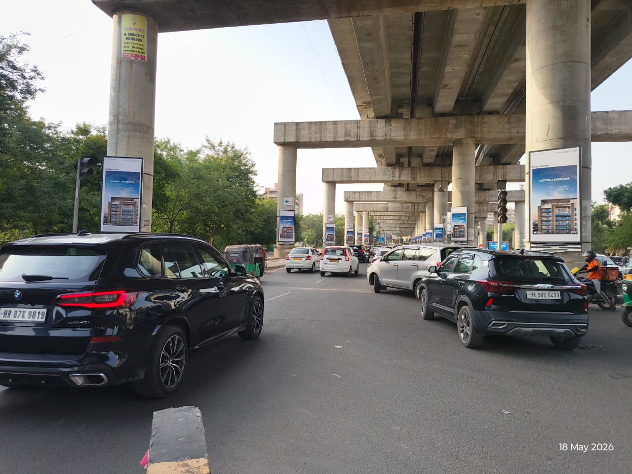 Metro Pillar at AIT Chowk, Doubletree, Sector 56, Metro Pillars 225-230, Cyber City/DLF One Horizon Center towards AIT Chowk/ Golf Course Extension Road, Gurugram photo 1
