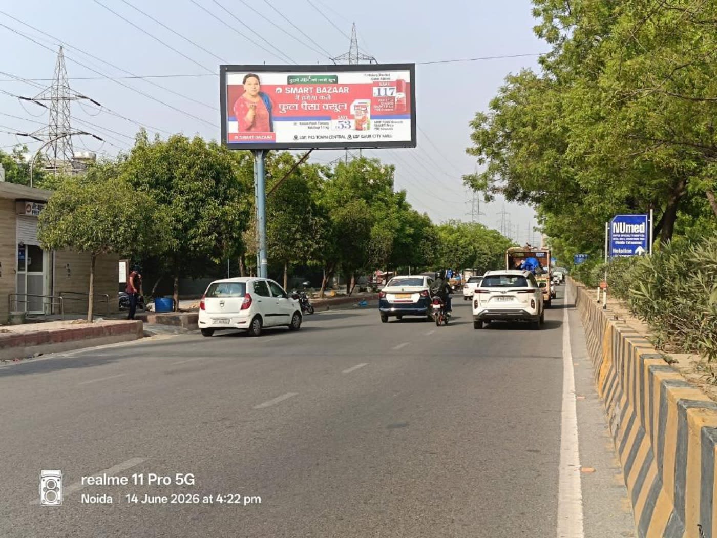 Unipole at Sector 121 near Cleo County, Towards Gaur Chowk, Noida photo 1