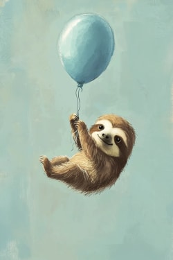 Sloth Balloon Card
