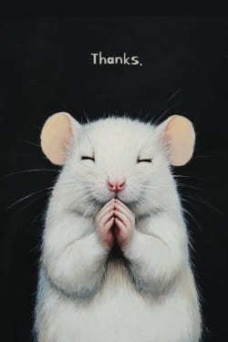 Cute Mouse Praying Hands Card