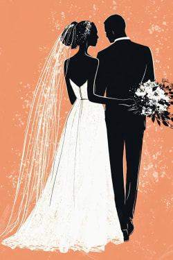 Flowers Bride And Groom 2 Card