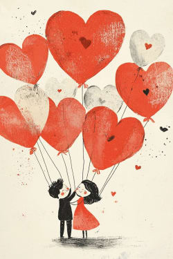 Heart Balloons Card