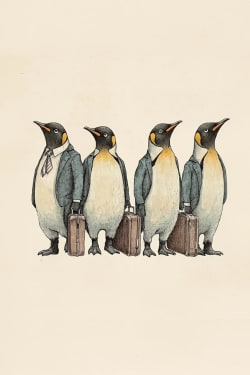 Pengiuns Briefcase Card