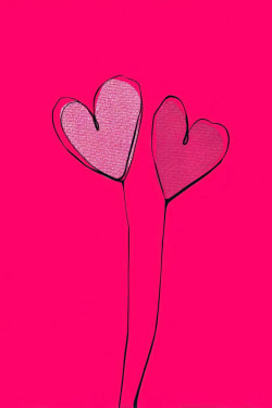 2 Illustrated Hearts