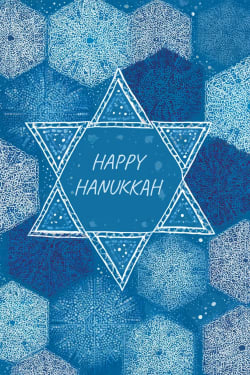 Happy Hanukkah Star Pattern Card