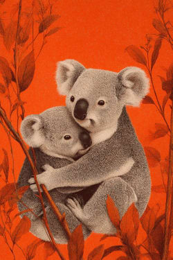 Cuddling Koala Bears Card