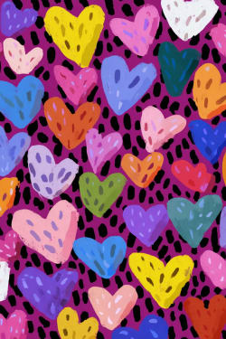 Milticoloured Heart Pattern card