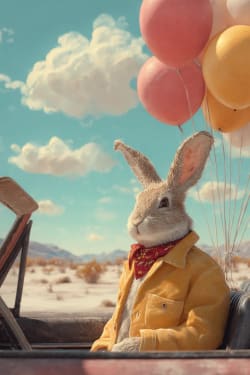 Happy Easter Bunny in Car Card
