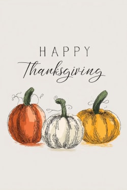 Thanksgiving Handdrawn Pumpkins Card