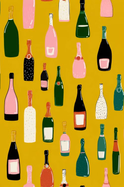 Champagne Bottle Pattern card
