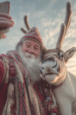 Merry Christmas Posing Santa Selfie Card