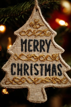 Merry Christmas Tree Decoration Card