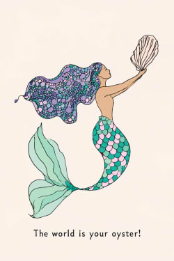 Good Luck Card with Mermaid Card