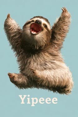 Celebration Card with Cheering Sloth