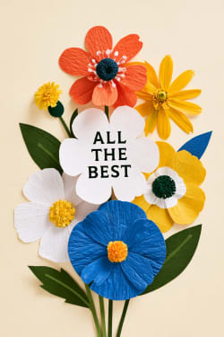 Good Luck Card with Paper Flowers