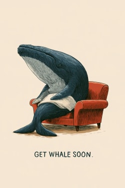 Get Well Card with a Whale