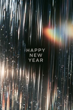 New Year Card with Metallic Lights