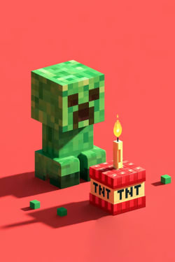 Birthday Card with TNT Cake