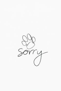 Targeta de Sorry Card with a Paw Print