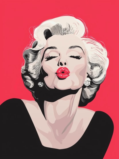 Marilyn Monroe polibek žena Card Design