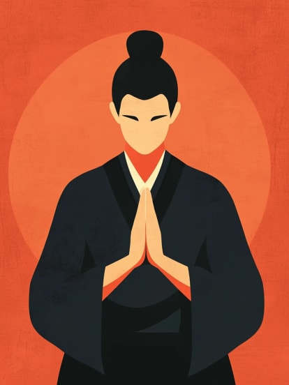 Homme mains en prière Card Design