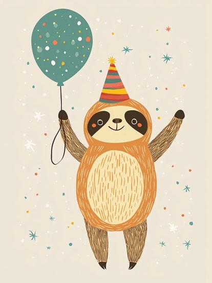 Ballon paresseux chapeau Card Design