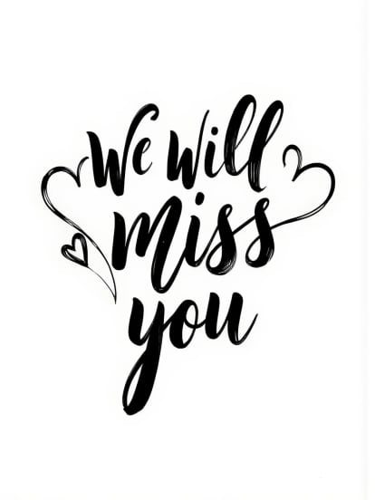 We Will Miss You Card Design