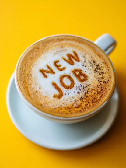 New Job Coffee Art Card Design