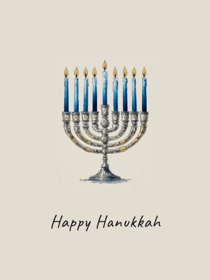 Happy Hanukkah Menorah Card Design