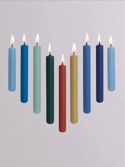 Chanukové svíce ve tvaru srdce Card Design