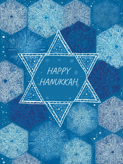 Happy Hanukkah vzor hvězd Card Design