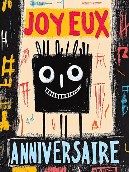 Joyeux Anniversaire moderne Card Design