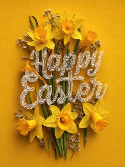 Vrolike Paasfees Narcisse Geel Card Design