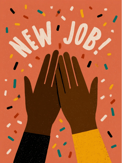 New Job Hands Card Design
