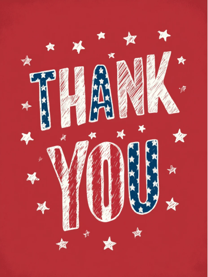 Thank You Usa Card Design