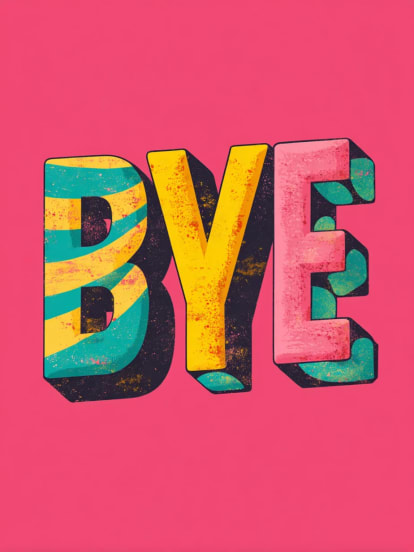 Leaving Card Bye Text 1 Card Design